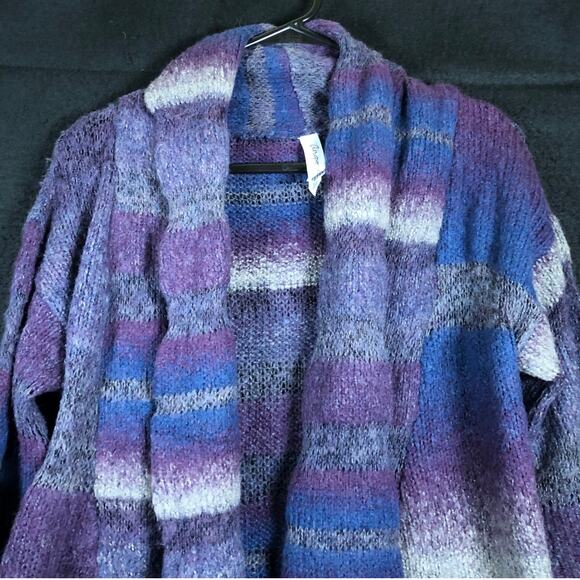 Aeropostale Womens Sweater Multicolored Open Front Cardigan Wool Blend Medium - Picture 2 of 12